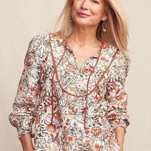 Matilda Jane Heart to Heart Meadow Brook Floral Gauze Blouse Size L Large NEW